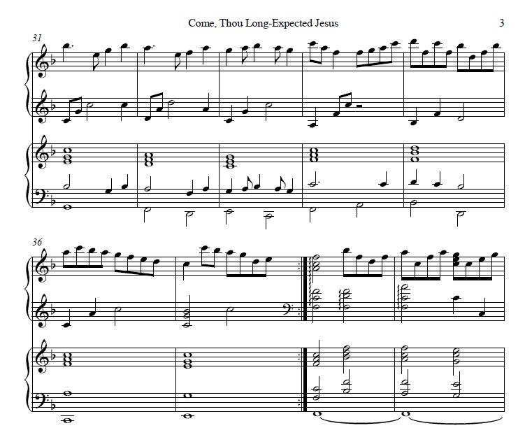 Come, Thou Long Expected Jesus Sample 2 at Afghan Press Music