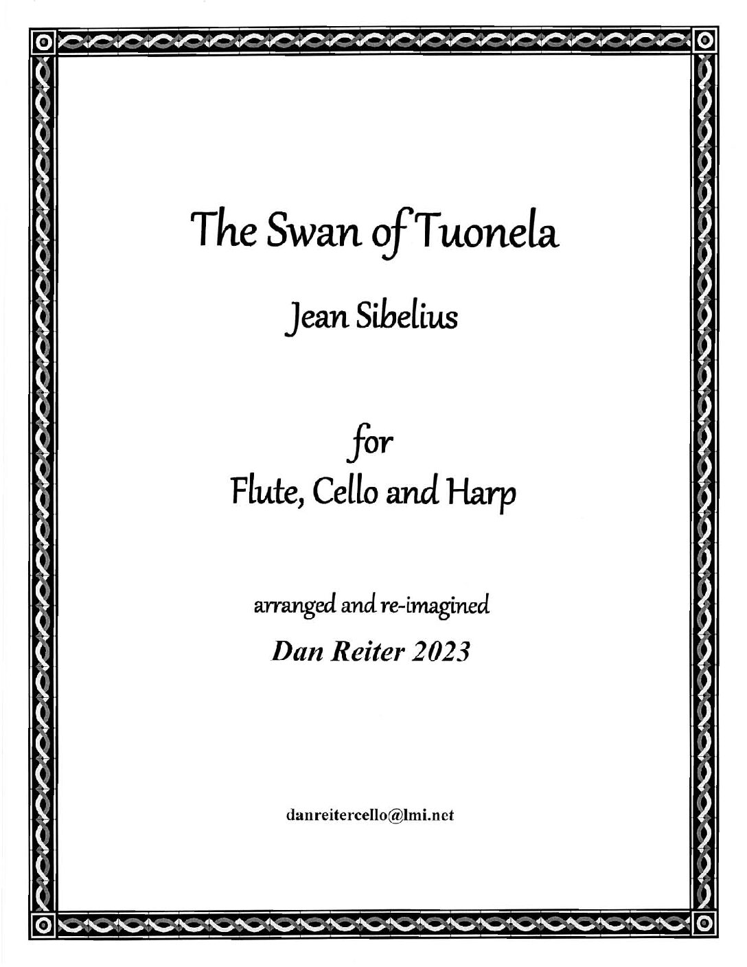 The Swan of Tuonela for Flute, Harp, and Cello